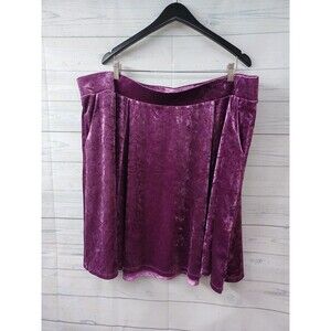 Torrid Skirt Sz 4 / 4X Purple Crushed Velvet Circle Mini Elastic Waist Skater